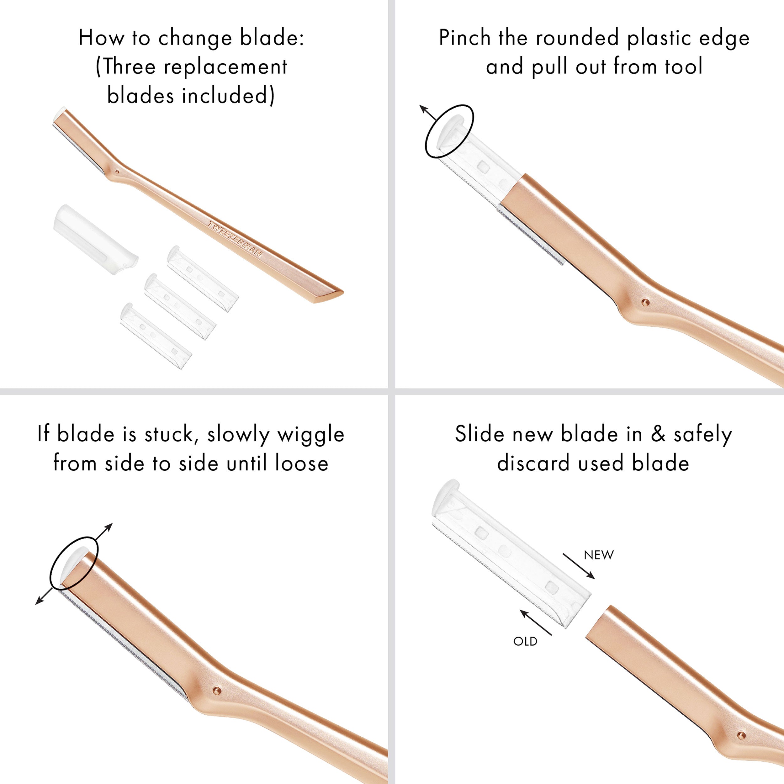 Tweezerman Facial Razor Rose Gold