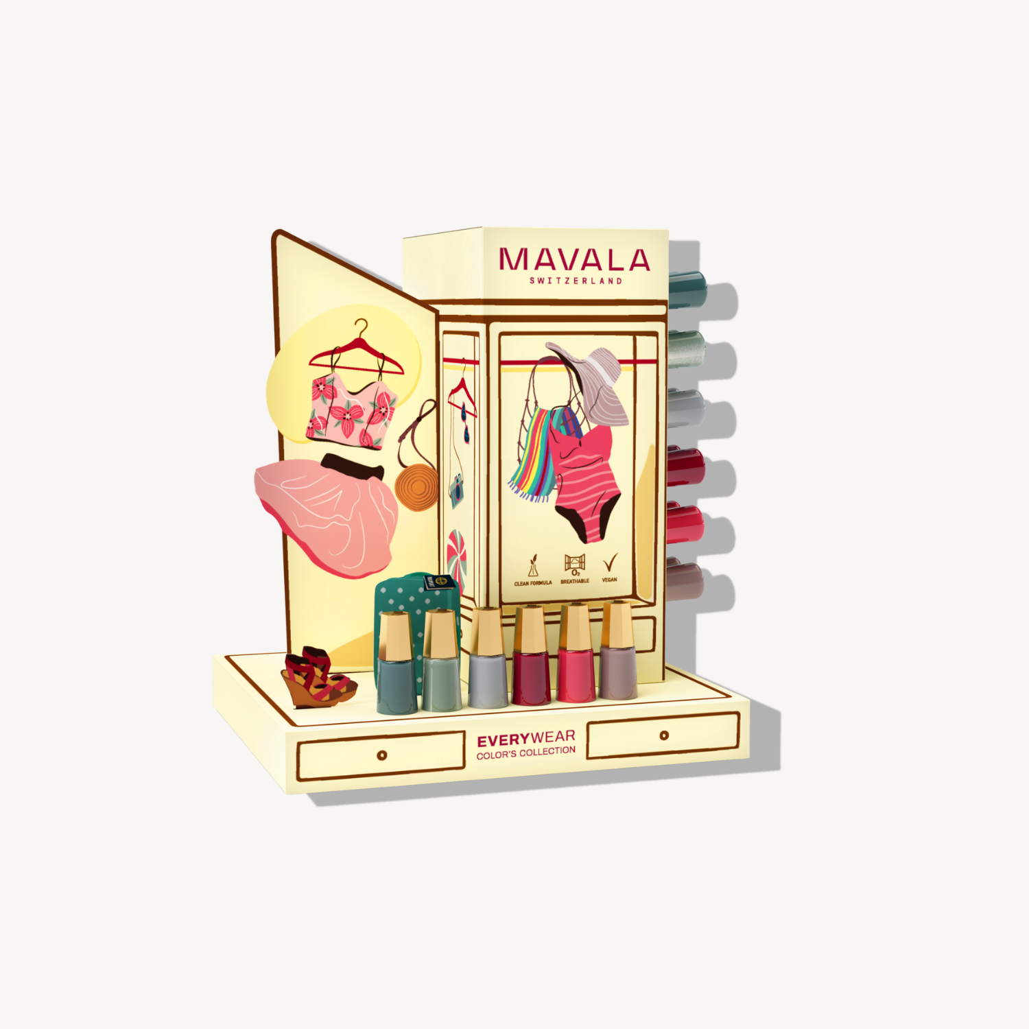 Mavala DISPLAY EVERYWEAR Color's (6 x 6 stuks)