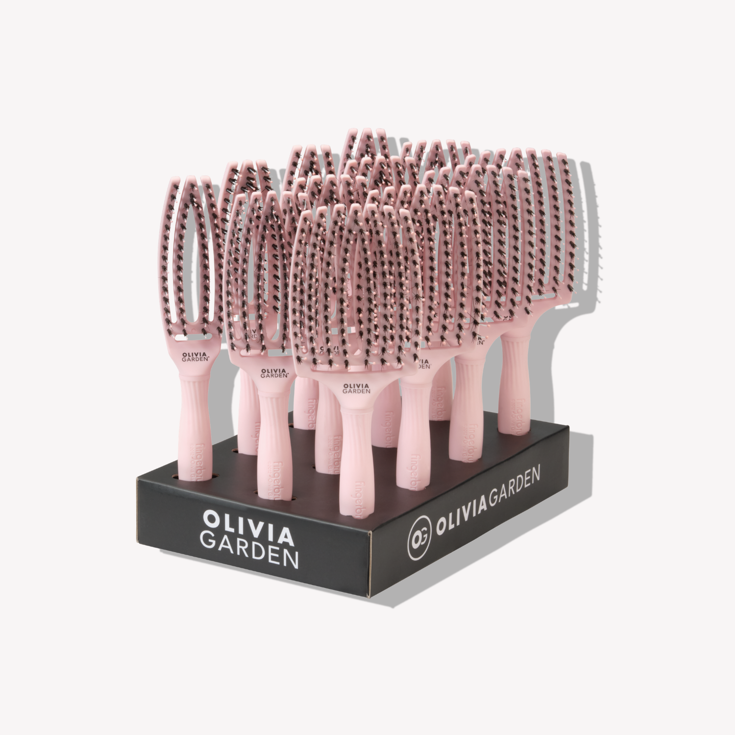 Olivia Garden Fingerbrush Display Pastel Pink 12pcs